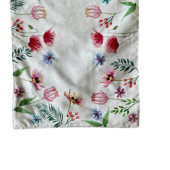 Cupcakes and Cashmere Spring Floral Multicolor Embroidered 14 X 72 Table Runner - Picture 15 of 16